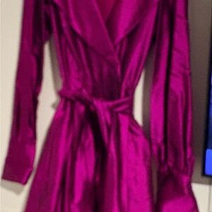 Victor Costa Fuchsia Long Sleeve Dress
